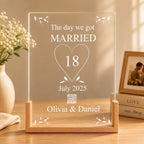 Couple Acrylic - The Day We Got QR LED Night Light - Custom Date & Names