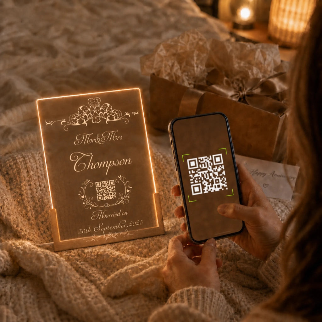 Our Anniversary QR LED Night Light Custom Date & Names1