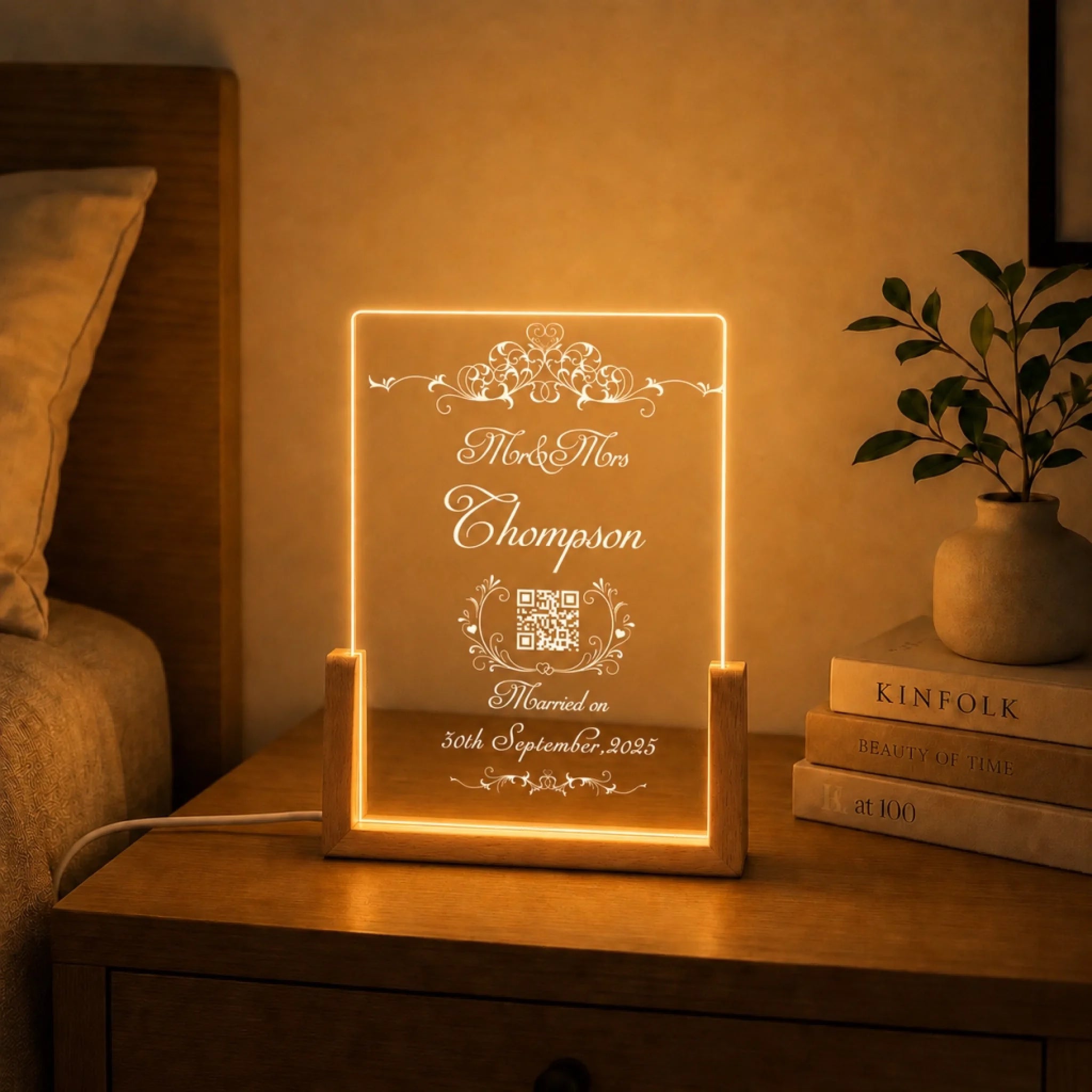 Our Anniversary QR LED Night Light Custom Date & Names3