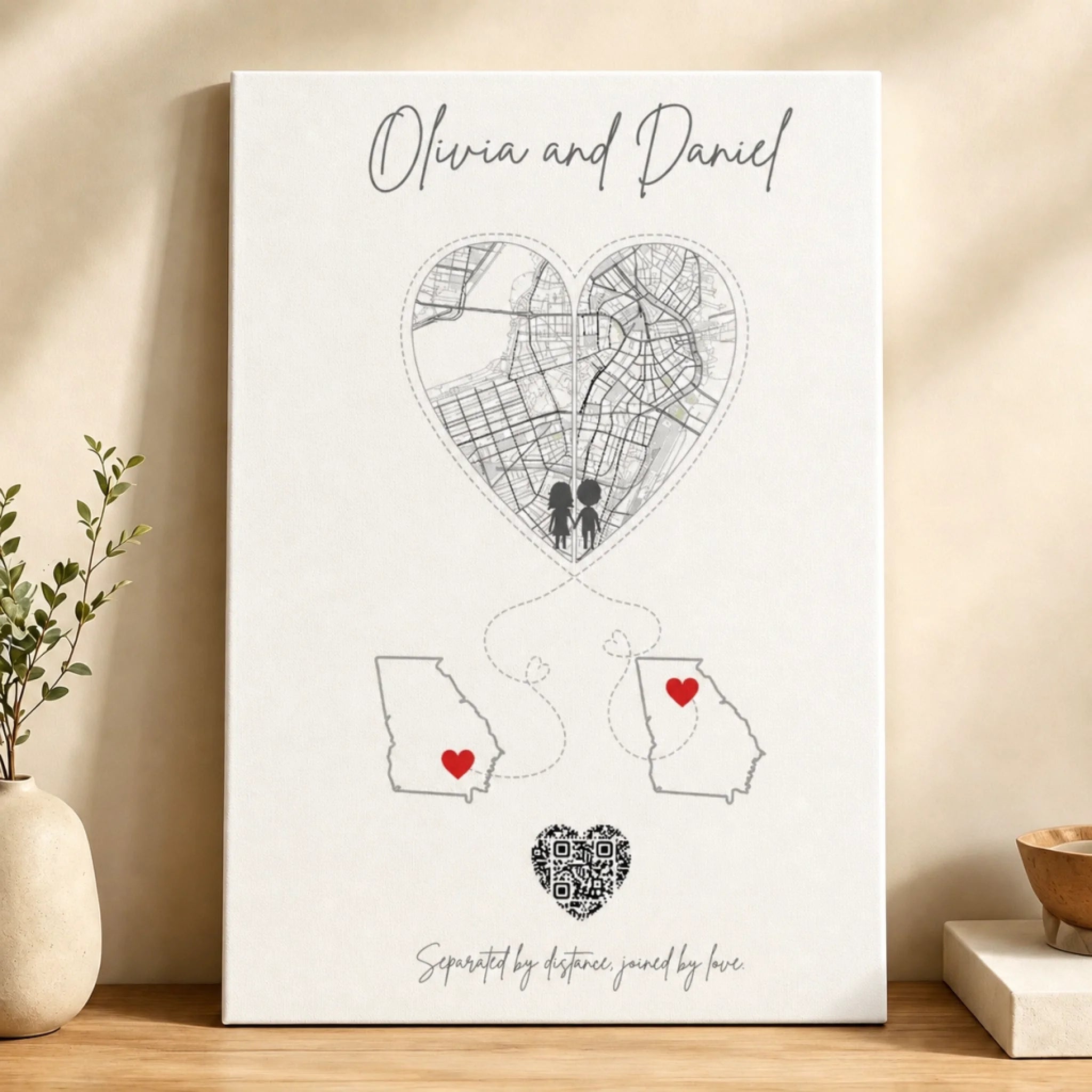 Separated by Distance Joined by Love Long Distance Gift (1)