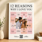 Couple Canvas - Puzzle QR Canvas- Custom Text & Names