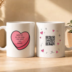 Couple Mugs -  Funny Valentines Jokes Gifts Personalized QR Mug – Custom Text Apology Mug
